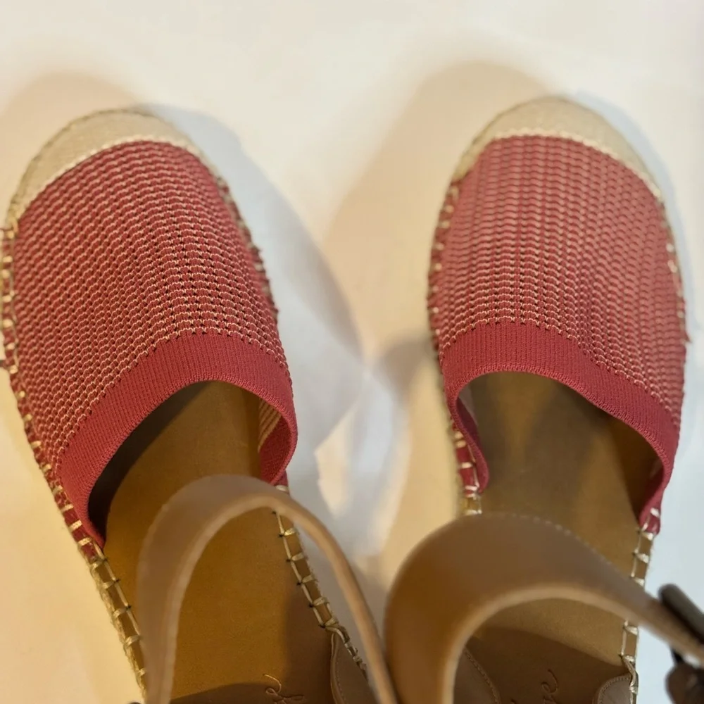 Crown Vintage Bonire wedge red and Tan Espadrilles sandals - Picture 3 of 8